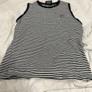 Vintage Black and White  Ralph Lauren Sleeveless Tennis Style Shirt size Medium